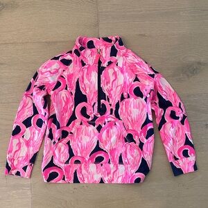 Lilly Pulitzer Pink Flamingo zip pullover